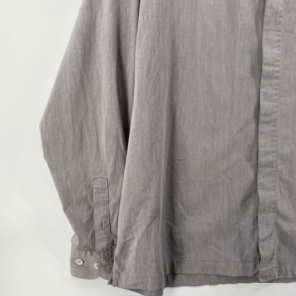 Quick Reflex Shirt Men Size Large Grey Made in Korea Long Sleeve Full Button - Picture 3 of 13
